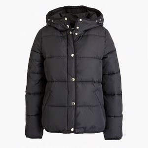jcrew short hooded puffer jacket